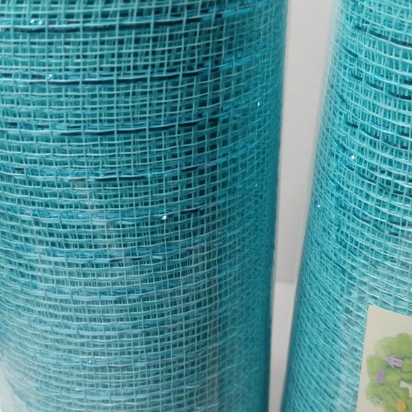 Blue Deco Mesh 2 Rolls Crafts Wreaths 10" 10 Yard - Picture 3 of 5